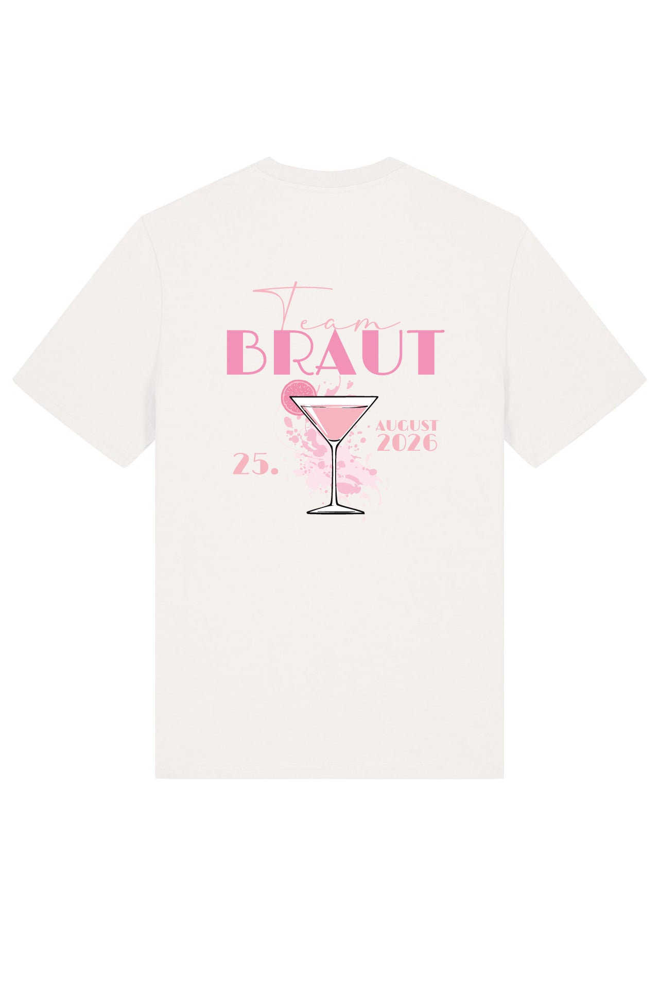 Team Braut Cocktail JGA Shirt - Bio-Baumwolle Off-White