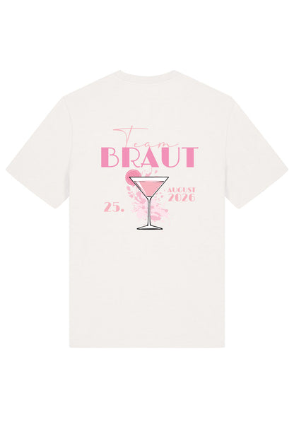 Team Braut Cocktail JGA Shirt - Bio-Baumwolle Off-White