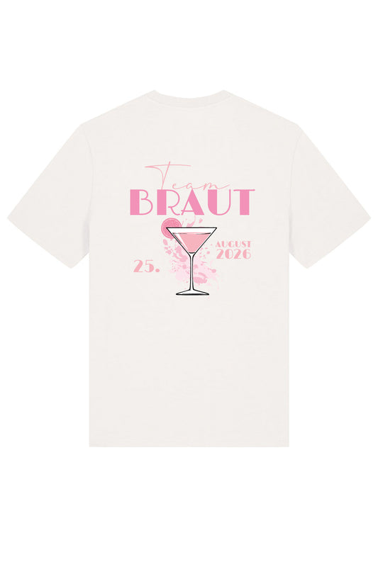 Team Braut Cocktail JGA Shirt - Bio-Baumwolle Off-White