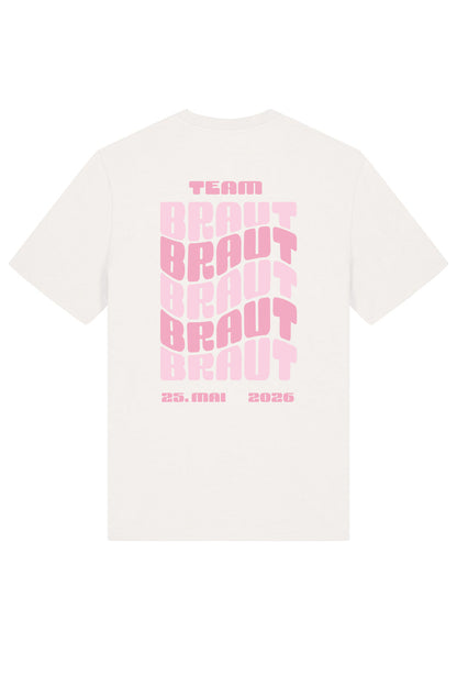 Team Braut Waves JGA Shirt - Bio-Baumwolle Off-White