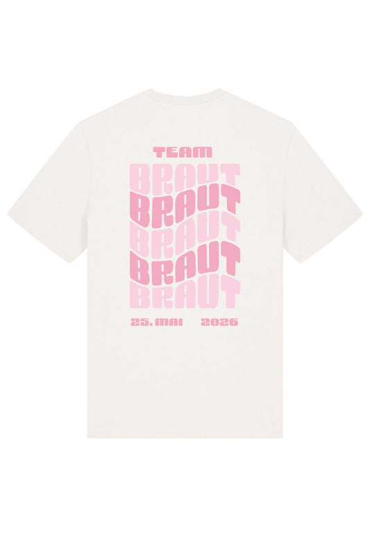 Team Braut Waves JGA Shirt - Bio-Baumwolle Off-White