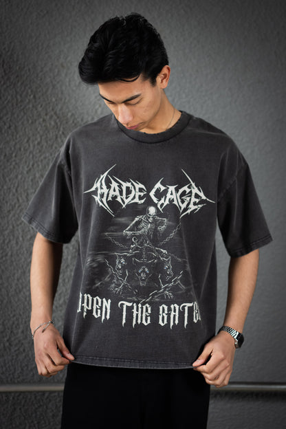 HADE CAGE Dog-Oversized-T-Shirt – Vintage Black Edition