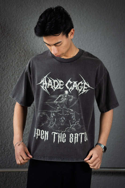 HADE CAGE Dog-Oversized-T-Shirt – Vintage Black Edition