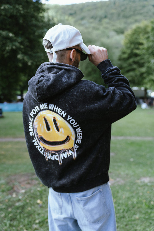 Acid Smiley Oversized Fit Hoodie I WALDFESTIVAL