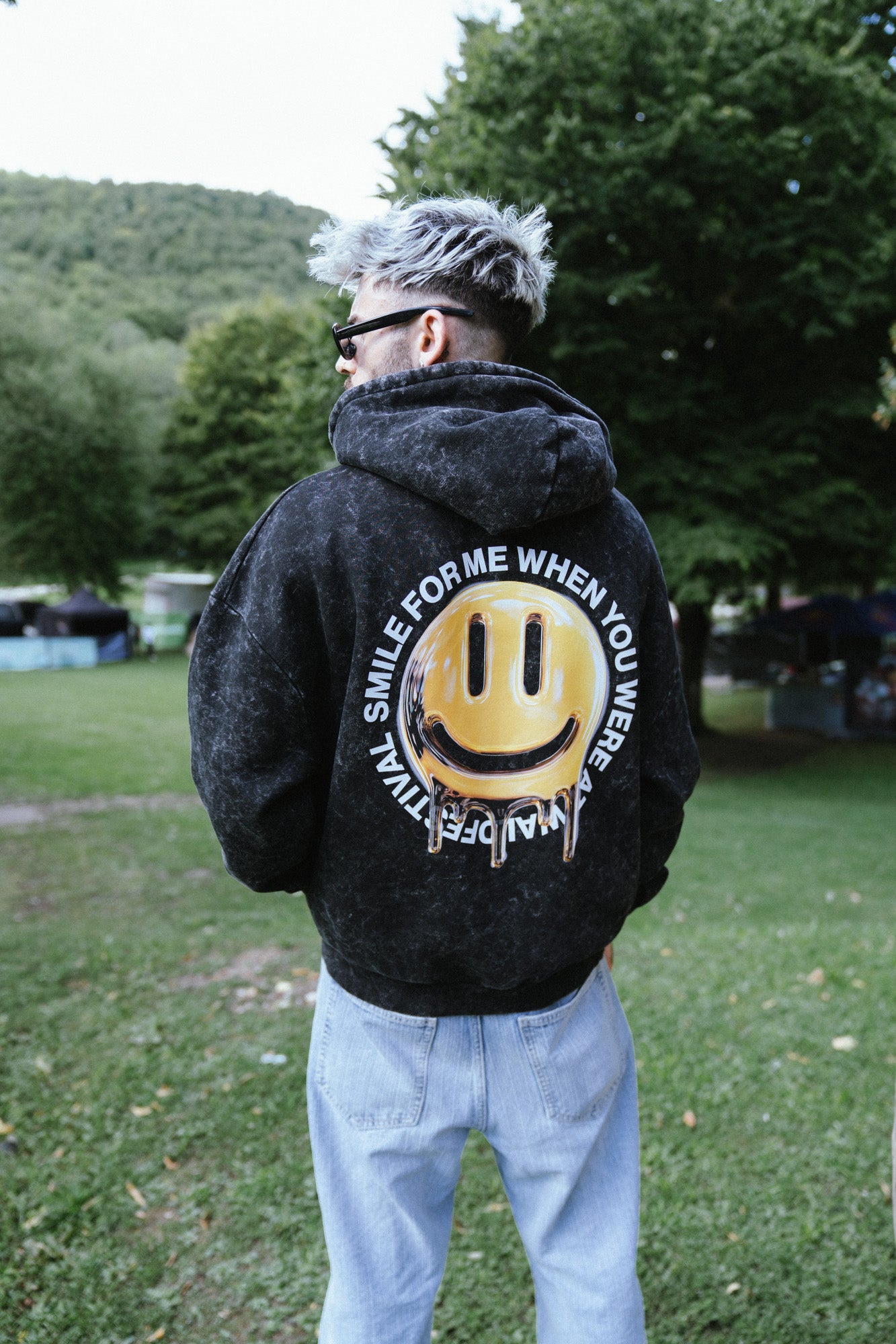 Acid Smiley Oversized Fit Hoodie I WALDFESTIVAL