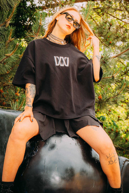 WAVES Logo Oversized Shirt Black Out – Official WAVES Open Air Merch 2026
