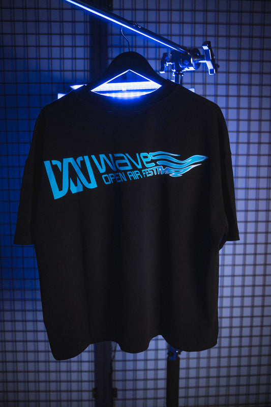 WAVES Logo Oversized Shirt Black Out – Official WAVES Open Air Merch 2026