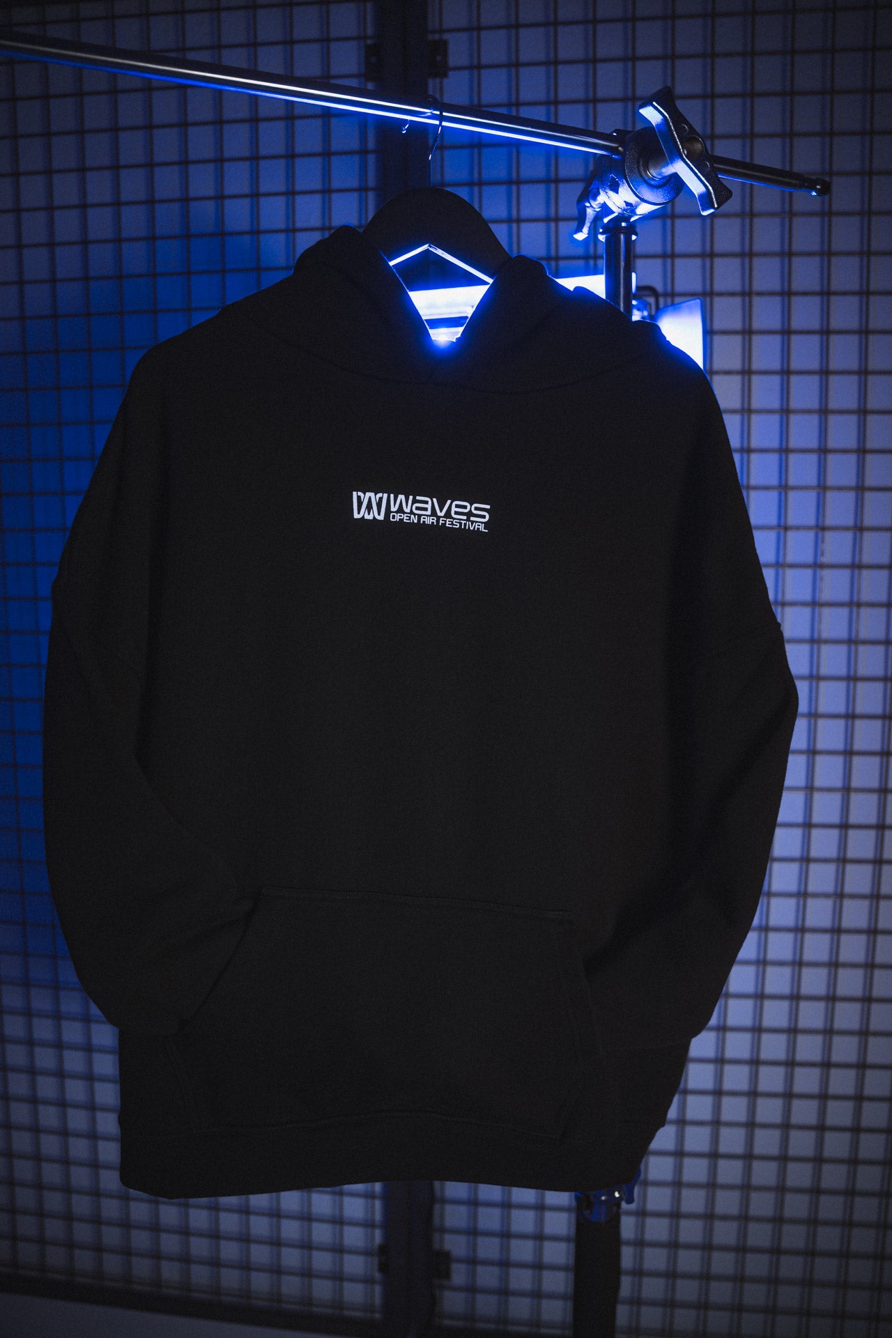 WAVES Logo Oversized Hoodie Black Out – Official WAVES Open Air Merch 2026