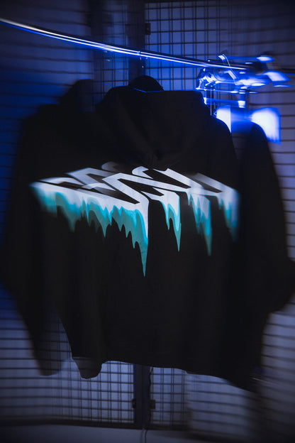 WAVES Logo Oversized Hoodie Black Out – Official WAVES Open Air Merch 2026