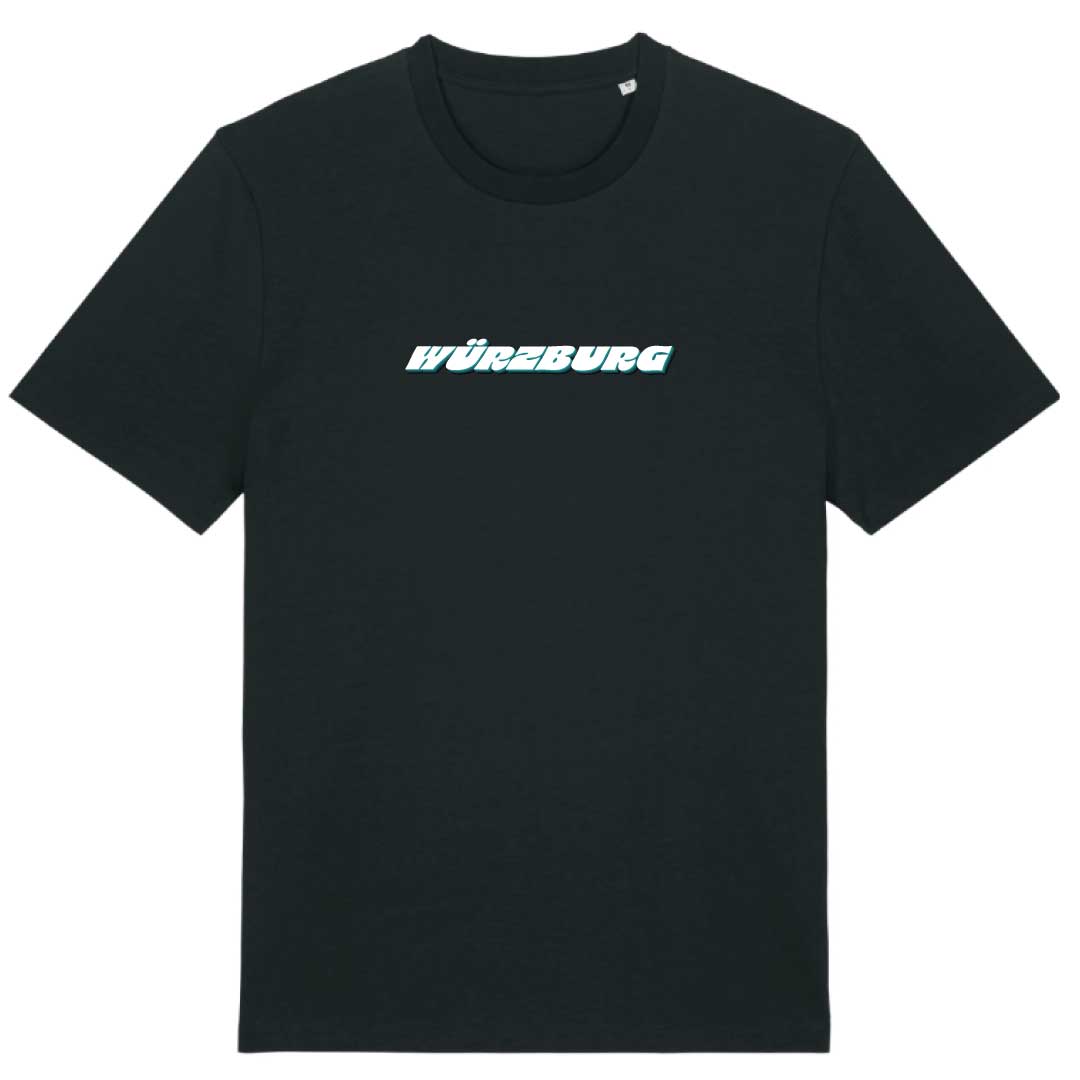 Würzburg Schriftzug Shirt - Bio-Baumwolle Black